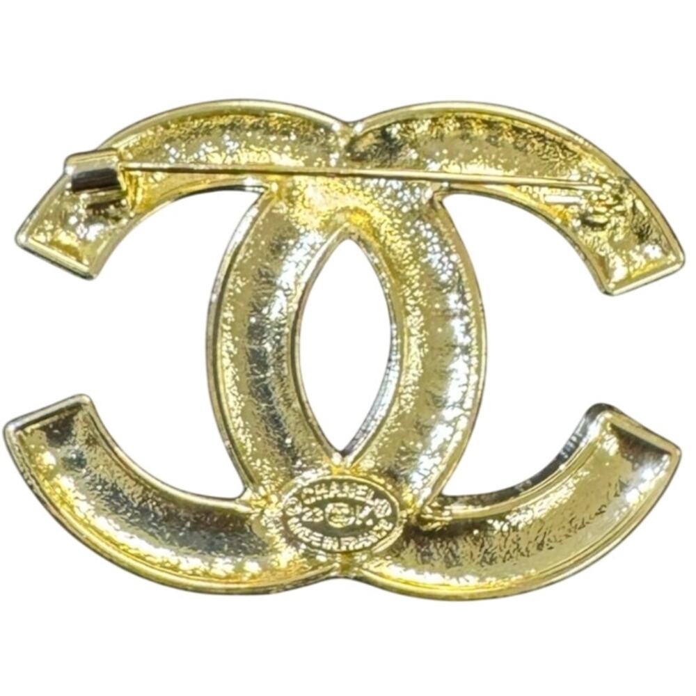 CHANEL Gold Interlocking Brilliant Crystal CC Brooch Fall/Winter 2023 (CCXX022) - Picture 2 of 2